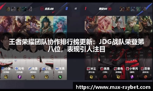 王者荣耀团队协作排行榜更新：JDG战队荣登第八位，表现引人注目